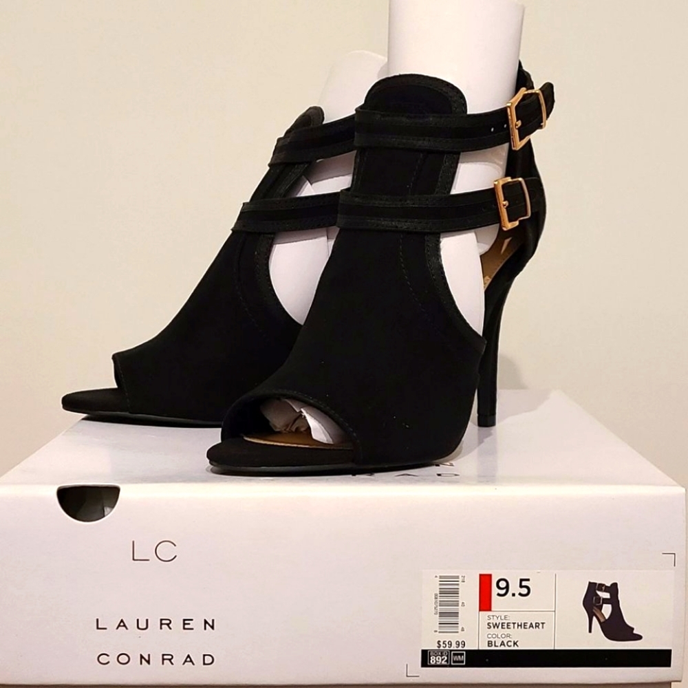 Black Open Toe Heels